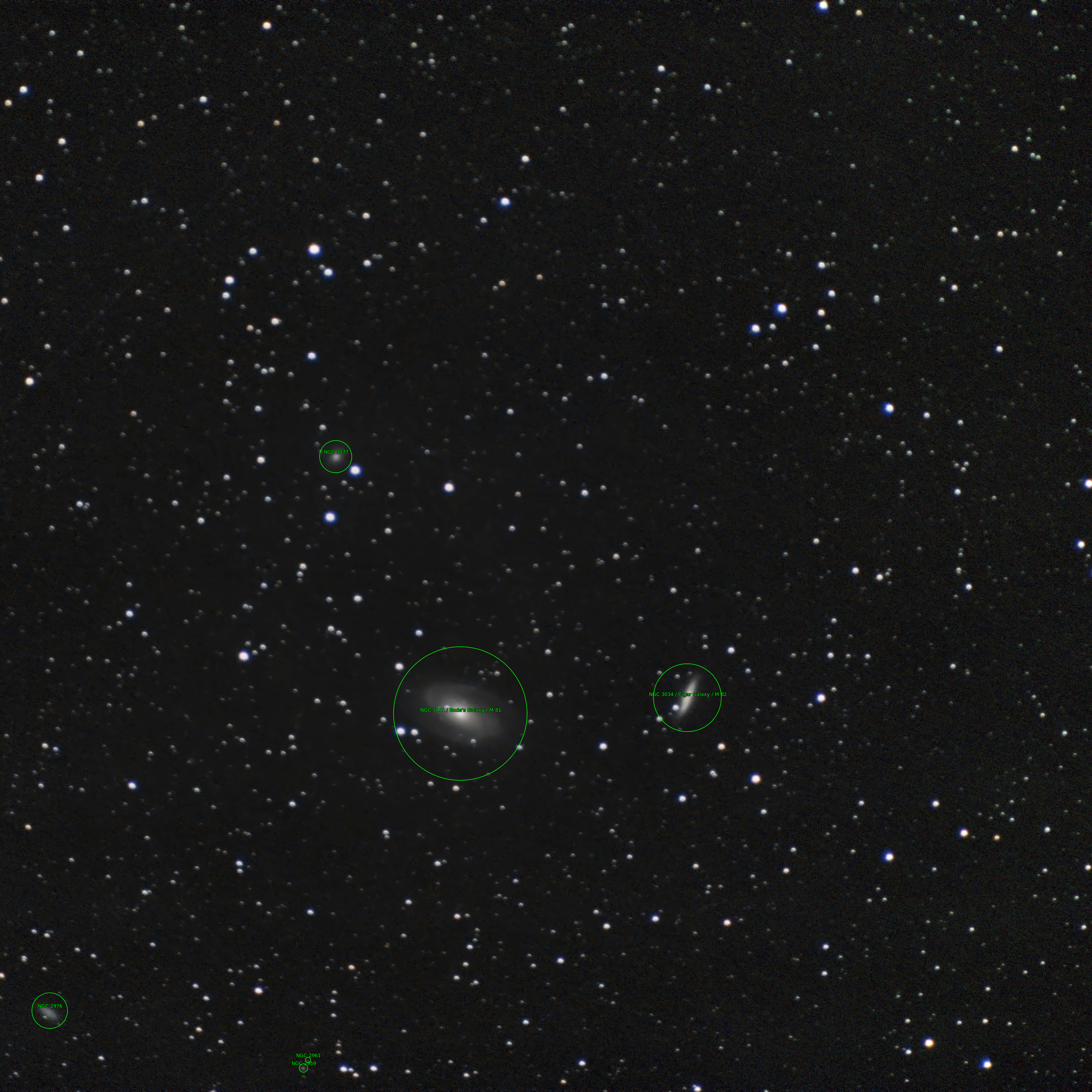 Bode and Cigar Galaxies Annotated